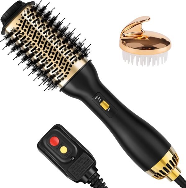 71xf9c67JL._AC_SL1500_.jpg 4-in-1 Hot Air Brush with Oval Barrel - Salon-Grade Styling Tool for All Hair Types