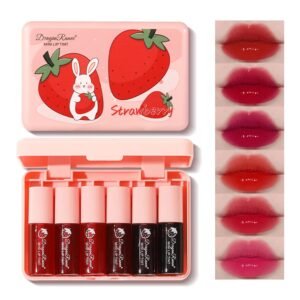 71xiZzDFVnL._SL1500_.jpg Eakroo 6 Colors Lip Tint Stain Mini Liquid Lipstick, Korean Lip Gloss Moisturizing Natural, Multi-Use Lip and Cheek Tint, Non-Stick Cup, Lightweight, High Pigment, Long-Lasting, Vivid Color