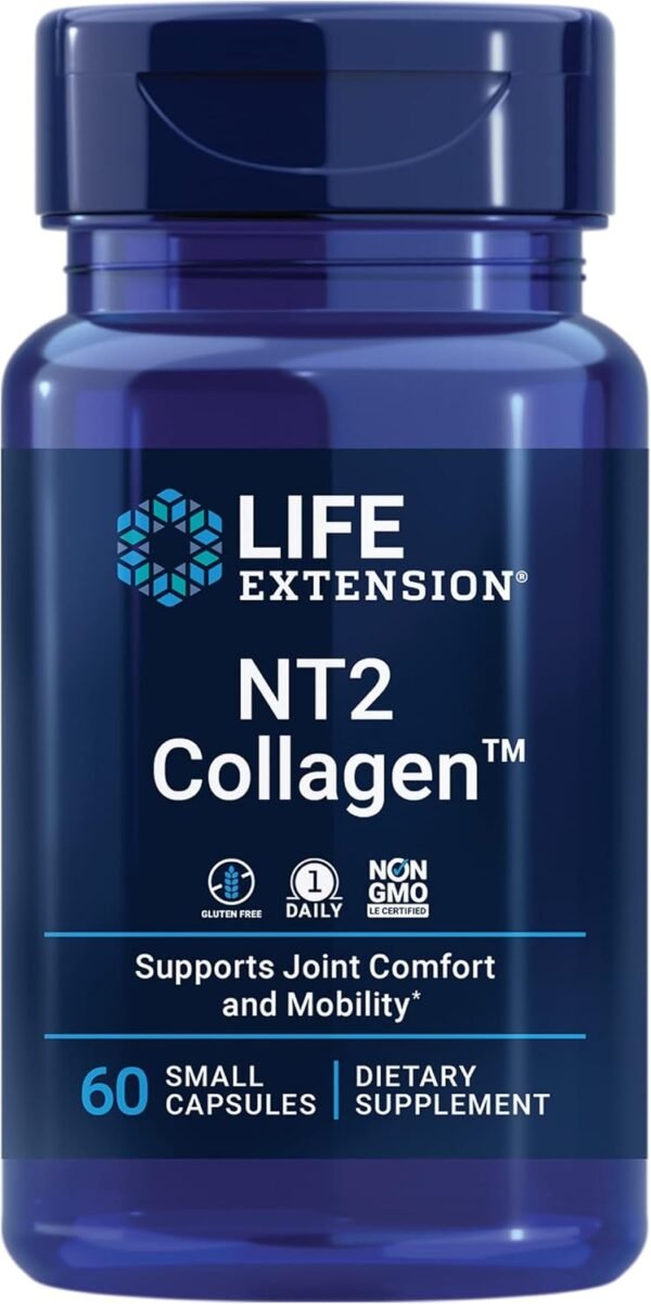 71xmhFh7F7L._AC_SL1500_.jpg Life Extension NT2 Collagen™, Joint Health Supplement for Joint Comfort & Mobility, Gluten-Free, Non-GMO, 1 Daily, 60 Small Capsules