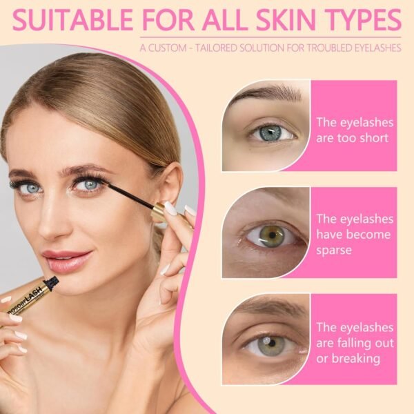 71xnfQnm20L._SL1500_.jpg Glamosoar Eyelash Growth Serum Lash Boost & Enhancing Serum - Get Fuller,Longer & Stronger Lashes - 4 mL