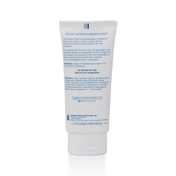71y0qbd0EML._SL1500_.jpg Vanicream Daily Facial Moisturizer With Ceramides and Hyaluronic Acid - Formulated Without Common Irritants for Those with Sensitive Skin, 3 fl oz (Pack of 1)