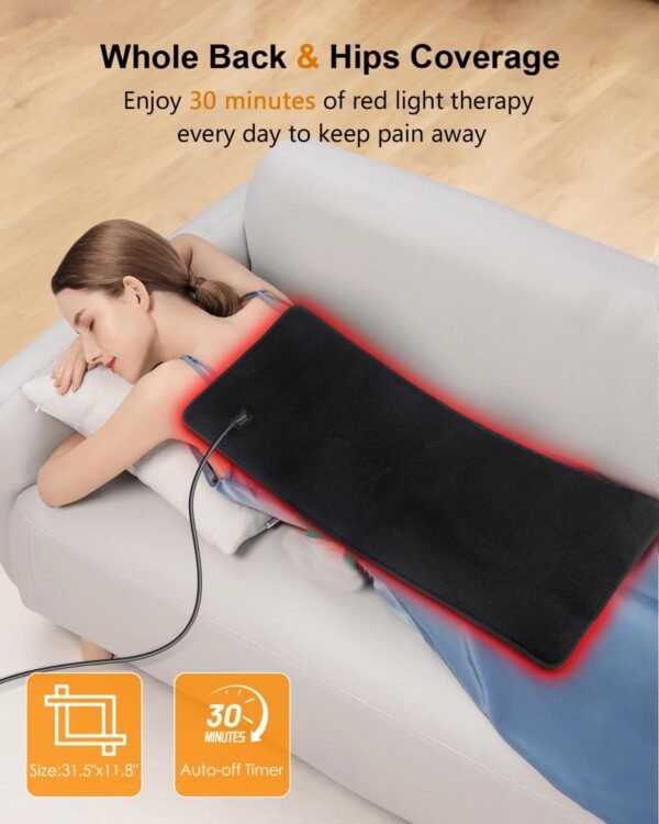 Red Light Therapy for Body, 31.5" x 11.8" Large Red Light Therapy Pad, 360 LEDs with 660nm Redlight & 850nm Infrared Light Therapy for Waist Back Shoulder Neck Pain Relief