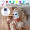 Red Light Therapy for Face, 7＋1 Colors LED Face Mask Light Therapy with 850NM Near-infrared, Portable Rechargeable Red Light Therapy Mask Skin Care Device at Home and Travel for Anti-Aging