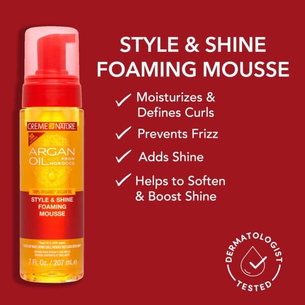 71y9m-xD4TL._SL1500_.jpg Creme of Nature Argan Oil Foaming Mousse, Style & Shine, Creates Soft Wraps, Defines Curls, Prevents Frizz & Adds Exotic Shine, 7 Fl Oz