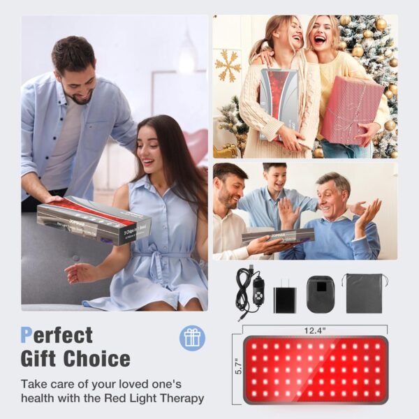 Red Light Therapy for Body, 3-in-1 Infrared Light Therapy pad with 660nm Red & 850nm Near Infrared, Auto Timer & 3 Modes, Easy-Use Home Therapy Belt for Pain Relief & Muscle Recovery