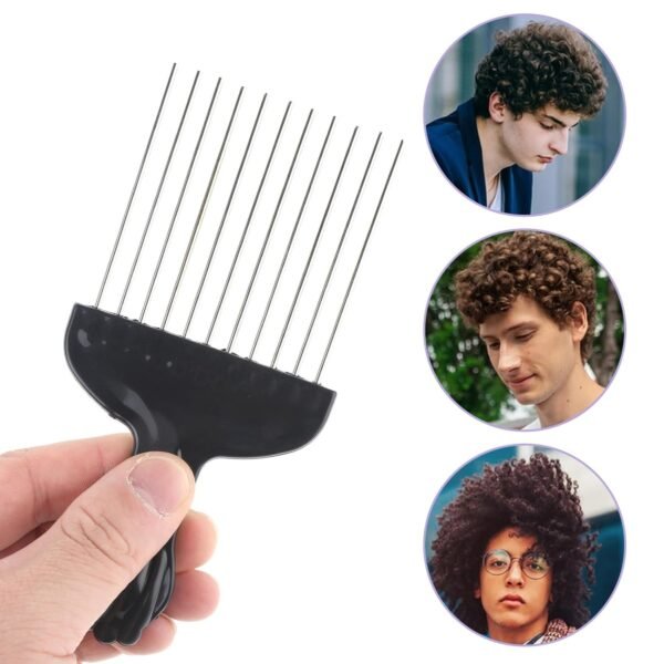71yT-ndvqDL._SL1500_.jpg Hair Picks for Curly Hair, 1 Pcs Metal Hair Pick for Black Men Afro Pick Comb Detangling Wig Braid Hair Styling Tool for Women and Men