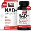 71ynh-JbT6L._AC_SL1500_.jpg FORCE FACTOR NAD+ (NMN or Nicotinamide Riboside Alternative) with Resveratrol, Astaxanthin, Spermidine & Luteolin Complex, NAD to Support Cellular Health & Healthy Aging, 60 Capsules