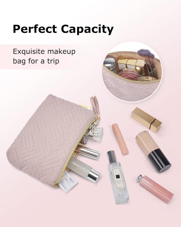 71ypTuXPoJL._AC_SL1500_.jpg BAGSMART Small Cosmetic Bag, Elegant Roomy Makeup Bags,lipstick pouch,Zipper Pouch,Great Gifts for Women,Travel Waterproof Toiletry Bag Accessories Organizer Gifts (Pink-1 pcs)