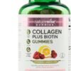 NatureWise Collagen Gummies - Hydrolyzed Collagen Gummies - Type 1 & 3 Peptides for Women + Biotin, Vitamin C, E, & Zinc for Hair Skin and Nails Support - 60 Count[1-Month Supply]