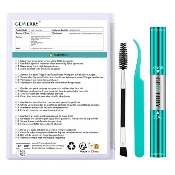 GEMERRY Lash Extension Kit Thick Lash Clusters Kit Fluffy Eyelash Clusters D Curl Eyelash Extension Kit With Lash Bond and Seal, Lash Tweezers, DIY Lash Extension Kit(80P-10-18mm)