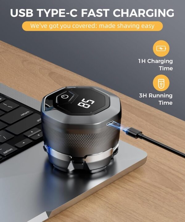 Head Shavers for Bald Men，Newly Designed Magnetic 6D Electric Razor, IPX8 Waterproof Dry/Wet, 10000 RPM High Speed Motor for Fast Shaving, USB-C Cable and Storage Bag for Home & Travel