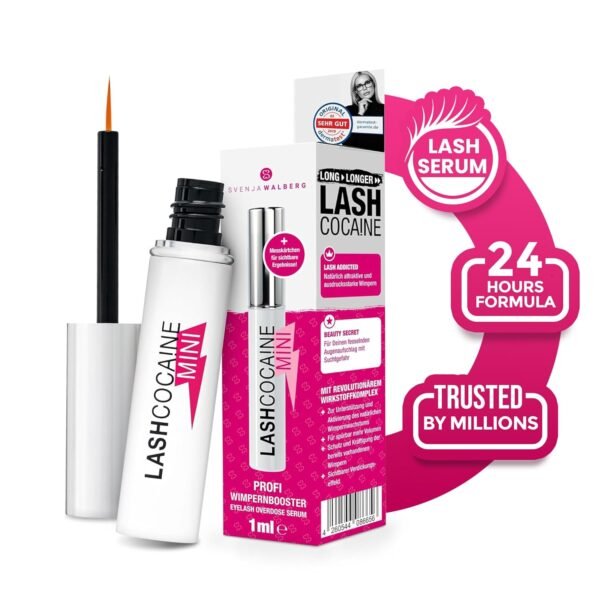 MINI LASHCOCA!NE Eyelash Growth Serum – Lash Enhancer for Longer, Fuller & Thicker Lashes – Paraben-Free, Nourishing Formula with 2-fold active approach – 1ml- SVENJA WALBERG