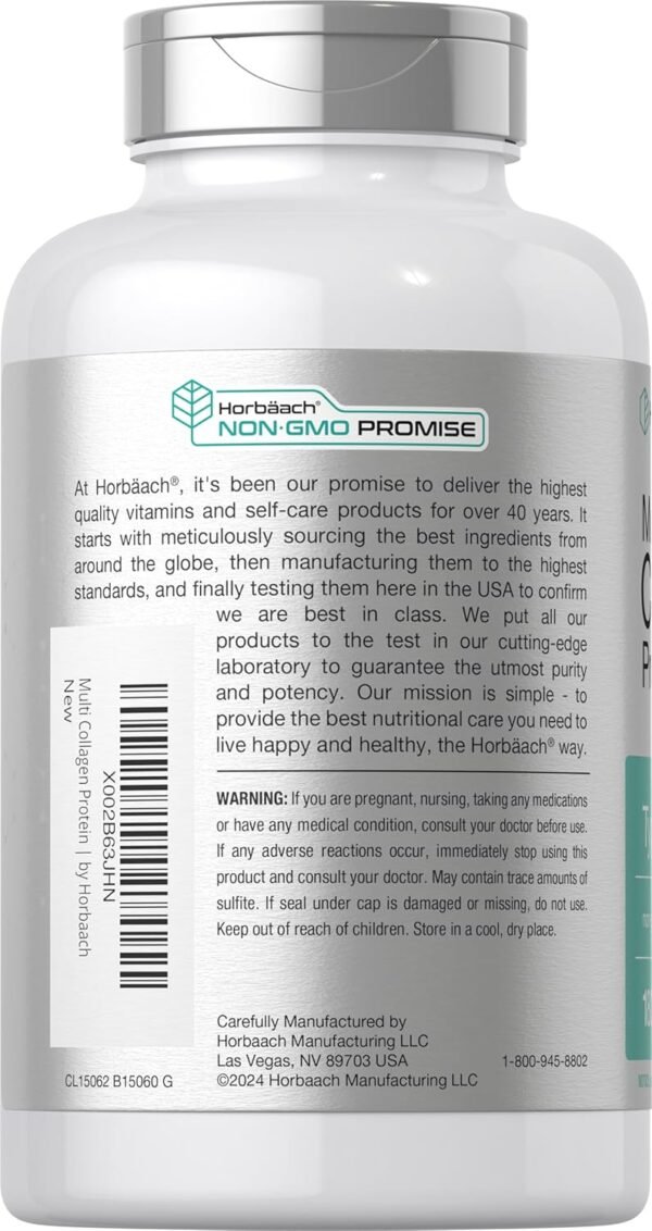 71zHCMSvI1L._AC_SL1500_.jpg Horbäach Multi Collagen Protein 2000 mg | 180 Capsules | Hydrolyzed Collagen Type I, II, III, V, X | Keto & Paleo Friendly, Non-GMO, Gluten Free Supplement