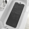 MOONFLY Shower and Bathtub Mat,40x16 Inches,Extra Long Non Slip Mats with Suction Cups and Drain Holes, Machine Washable and Anti Slip Bathmats, Bathroom Mats for Tub Nonslip (Black)