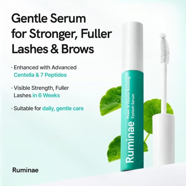 Korean Eyelash Growth Serum | Hyaluronic Acid, Biotin, Centella, Peptides | Nourishes & Strengthens Lashes | Vegan Prostaglandin Free & Non Irritating | 0.3 fl oz