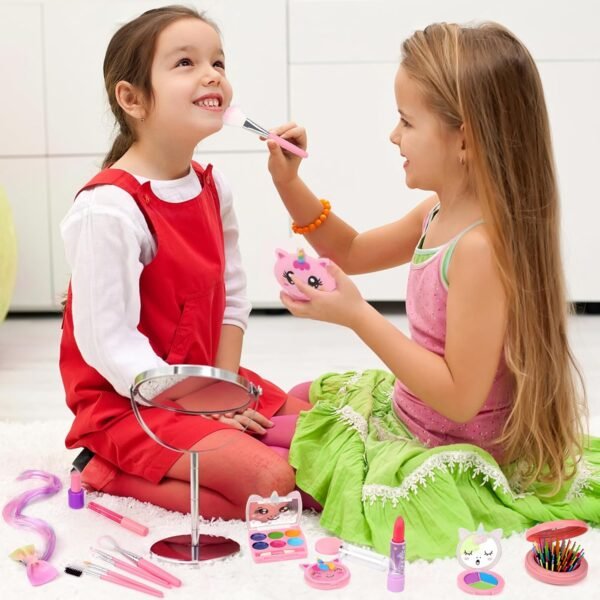 Heaning Kids Washable Makeup Girls Toys - Real Makeup Kit Kid Make up Set for Toddlers Children Princess Dress Up Christmas Birthday Gifts Toys for 3 4 5 6 7 8 9 10 11 12 Year Old Girls