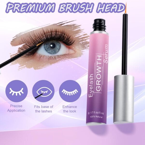 Premium Eyelash Growth Serum and Eyebrow Enhancer by Aomock, Lash Serum - 5ml,Lash Boost Serum for Longer, Fuller, Thicker Lashes & Brows…