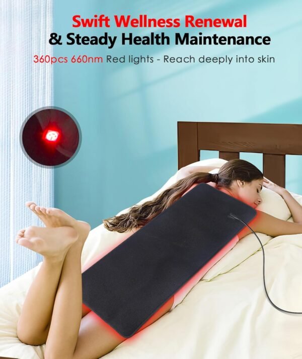 Red Light Therapy Pad for Body, 180W LED Red & Infrared Light Device Mat with 660nm & 850nm Wavelengths for Waist Back Shoulder Muscle Pain Relief FSA HSA Eligible