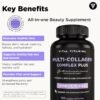 81lsB3fFrL._AC_SL1500_.jpg Vital Vitamins Multi Collagen Complex Plus - with Biotin, Hyaluronic Acid, Vitamin C - Type I, II, III, V, X - for Women & Men - Hair, Skin, Nails Beauty Complex - 150 Capsules