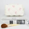 81nuQp-yGL._AC_SL1500_.jpg Quilted Makeup Pouch,Cotton Puffy Makeup Bag, Coquette Cosmetic Bag for Women and Girls, Aesthetic Organizer Bag, Cute Flower Travel Toiletry Bag