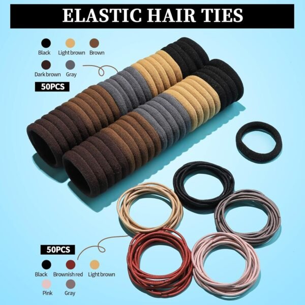 81uPUqcDsL._SL1500_.jpg FANDAMEI Hair Accessories Kit - Elastic Hair Ties, Cotton Bands, Rubber Bands, Hair Pins, Rat Tail Comb for Women