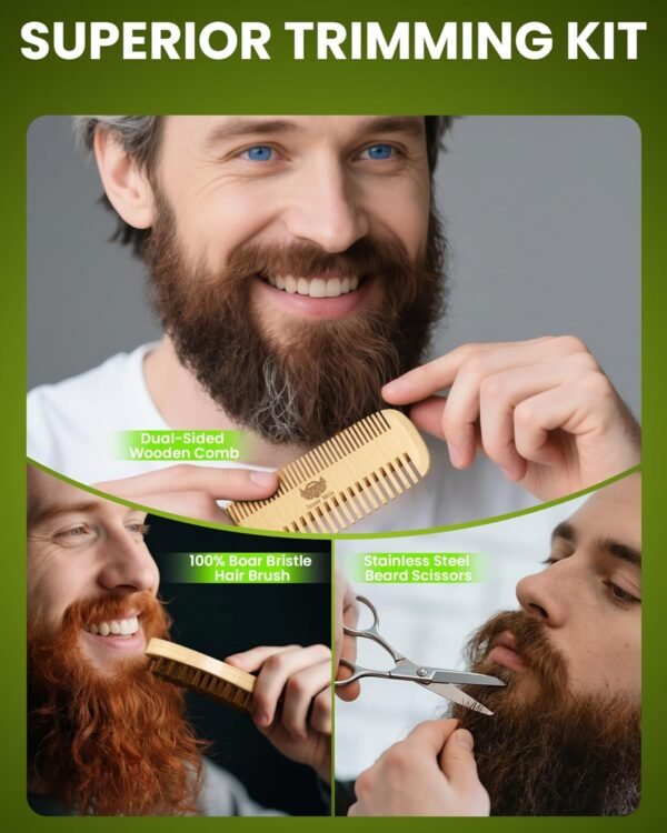 81-TudaGpL._SL1500_.jpg Comfy Mate Beard Kit for Men Beard Care Grooming Kit with Shampoo & Conditioner, Beard Oil, Balm, Brush, Comb & Scissors, Father's Day, Christmas & Birthday Gifts for Men Stocking Stuffers for Him