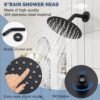 Tub Shower Faucet, Matte Black Shower Faucet Set with 8-Inch All-Metal Rainfall Showerhead and Bathtub Spout, Single-Handle Tub Shower-Trim Kit Included Valve, Matte Black