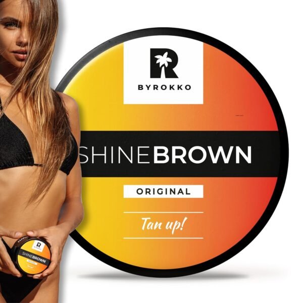 BYROKKO Shine Brown Tan Accelerator Cream 7.1 Fl Oz, Outdoor Sun or Indoor Tanning Oil or Tanning Bed Lotion, Fast Bronzer with Premium Natural Ingredients for Deep, Long-Lasting Glow