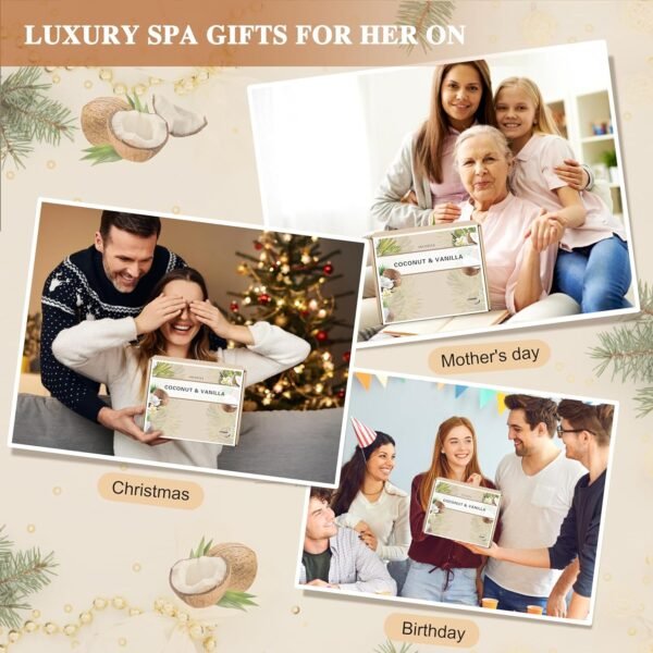81-RgFYek-L._SL1500_.jpg Gifts for Women, Birthday Gifts for Women, Bath and Body Gifts Set, Vanilla Coconut Spa Gift for Self Care,Thank you Relaxing Bath Sets for Mom, Grandma, Girlfriend, Sister, Friends