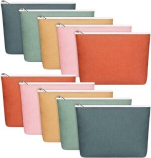 81-vEMTnNTL._AC_SL1500_.jpg Reginary 10 Pcs Canvas Makeup Bags Bulk for Women Blank DIY Craft Pencil Pouch Multicolor Cosmetics Bag Travel Toiletry Pouch Gift for Mental Health Nurse Mother Teacher(Boho Color)