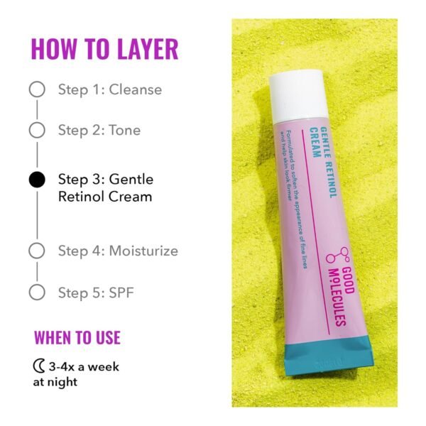 8100cExNl1L._SL1500_.jpg Good Molecules Gentle Retinol Cream - Retinol Night Cream for Collagen Production, Skin Tightening Recipe with Bakuchiol, Anti-Aging Skin Care For Face