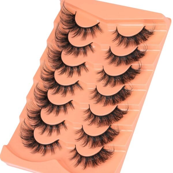 810BTNIdSDL._SL1500_.jpg False Eyelashes Wispy Lashes Natural Look Fake Eyelashes Cat Eye Lashes Mink Fluffy Strip False Lashes Fox Eye Lashes Pack 7 Pairs ALICROWN