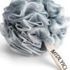 Loofah Sponge, XXL Large Loofah 100g 4 Pack, Bath Sponge Soft Mesh Shower Loofah for Men, Body Scrub, Shower Pouf Bath Accessories, for Body Wash, Soap (Blue Gray)