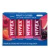 810uTkxBmzL._SL1500_.jpg NIVEA Lip Care, Fruity Tinted Lip Balm Variety Pack, Cherry, Strawberry, Blackberry and Watermelon Flavors, 3-in-1 Moisture, Repair and Color, 0.17 Oz Stick, Pack of 4