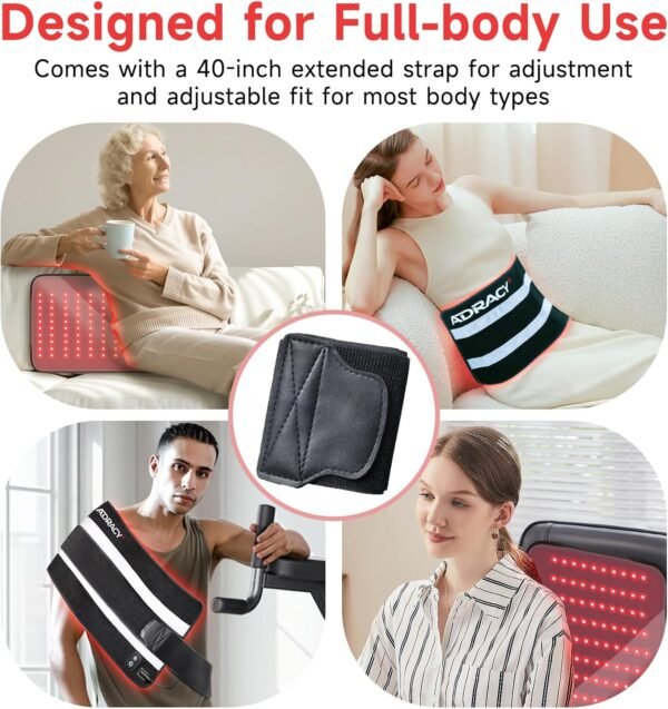 2025 Upgraded Red Light Therapy for Body, 24" x 12" Large Size Red Light Therapy Pad with Timer, 660nm&850nm Infrared Light Therapy Mat Full Body(Black)