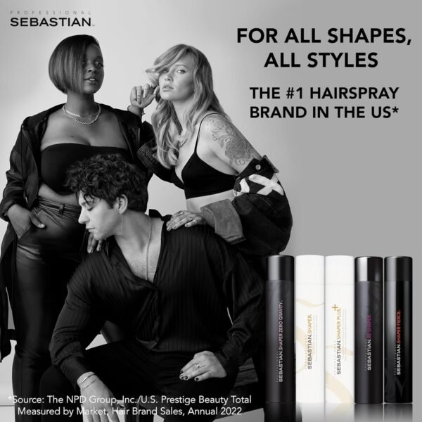 Sebastian Professional Shaper Plus Hairspray | Touchable, Humidity Resistant, Extra Hold | 24 Hour Flexible Styling Control | For All Hair Types