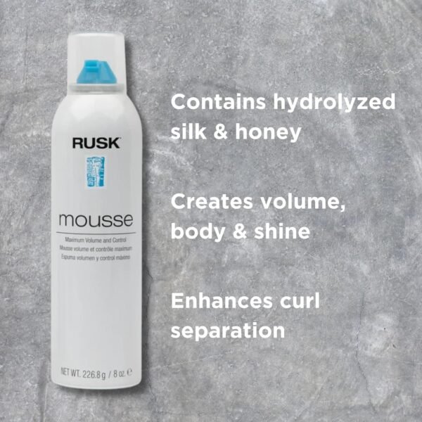RUSK Designer Collection Mousse Maximum Volume and Control, Firm-Holding Styling Mousse, 8.8 oz