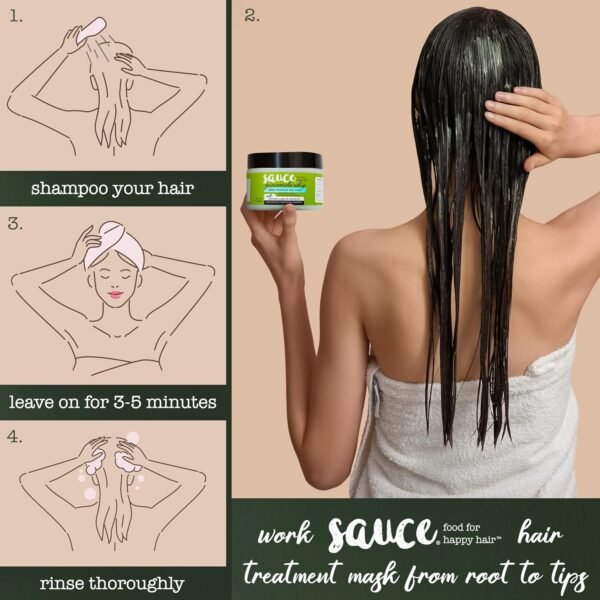 SAUCE BEAUTY Guacamole Whip Hair Mask - Deep Conditioning Hair Mask for All Hair Types w/Avocado, Honey & Argan Oil - 12 Fl Oz Hair Mask for Dry, Damaged & Frizzy Hair (Guacamole)