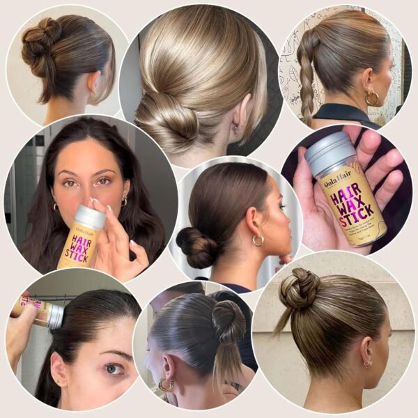 8125-Rs5b1L._SL1500_.jpg Dolahair Hair Wax Stick - Flyaway Control and Styling Pomade for Kids, Women, and Men - Hair Bun Maker and Accessorie Slick Back Hair Brush