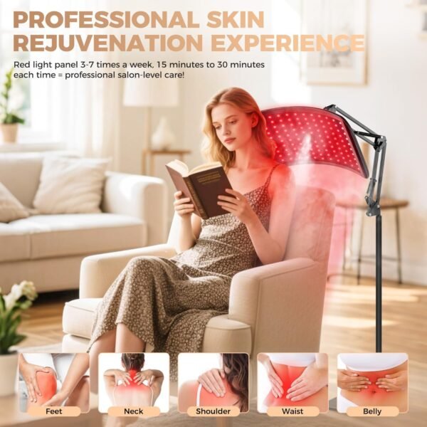 Red Light Therapy for Face and Body,Infrared Light Therapy with Oxygen Nebulization,Red Light Panel with Stand,LED 660nm and 850nm Deep Near Infrared Therapy Device (Black)