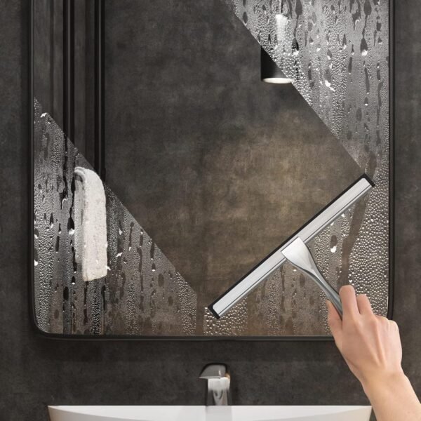 812LuNAieGL._AC_SL1500_.jpg All-Purpose Stainless Steel Shower Squeegee for Shower Glass Door with 2 Adhesive Hooks, Bathroom Cleaner Tool Household Window Mirror Squeegee , Cleaning Tile Wall, Car, 10 Inch Silver