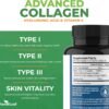 ForestLeaf Multi Collagen Pills with Hyaluronic Acid + Vitamin C | Hydrolyzed Collagen Supplements for Women or Men | Multi Collagen Capsules Peptides for Skin, Wrinkles, 120 Caps