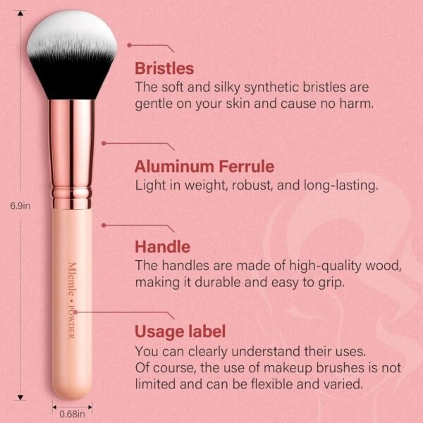 812zNVui8BL._SL1500_.jpg Makeup Brushes Set, Mlemle Professional 26 Pcs Makeup Kit, Include Powder Foundation Concealers Blush Eye shadows 21 Pcs Makeup Brushes and 2 Powder Puff, 3 Makeup Sponge(A01-Pink)