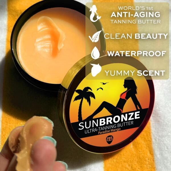 Original Sun Bronze Ultra Tanning Butter - Paradise Mango, Use in the sun outdoor or tanning bed Better than tanning oil Tan faster with premium natural ingredients Safe for Sensitive Skin