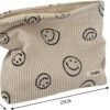 Cosmetic Bags for Women - Corduroy Cosmetic Bag Aesthetic Women Handbags Purses Smile Dots Makeup Organizer Storage Makeup Bag Girls Case Bags (Beige)
