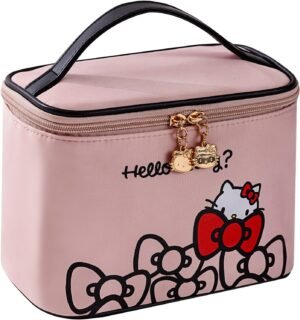 813SbscuKcL._AC_SL1500_.jpg AmBealla Makeup Bag Large Waterproof Cosmetic Bags with Makeup Brush Holder, Cute Printed Makeup Organizer for Women Traveling,Portable Toiletry Bag for Girls