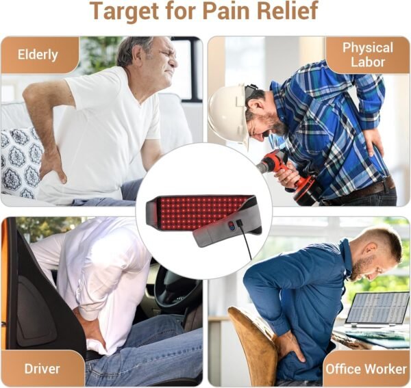813ZppXfBL._AC_SL1500_.jpg Comfytemp Red Light Therapy Belt with 126 LEDs, FSA HSA Eligible Infrared Red Light Therapy for Body, 660nm & 850nm, 22W Light Wrap with Timer for Back Waist Belly Joint Muscle Pain Relief(Corded)