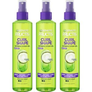 813iqzvwqAL._SL1500_.jpg Garnier Fructis Style Curl Shape Defining Spray Gel for No Frizz, 8.5 Fl Oz, 3 Count (Packaging May Vary)