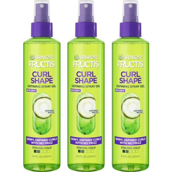 813iqzvwqAL._SL1500_.jpg Garnier Fructis Style Curl Shape Defining Spray Gel for No Frizz, 8.5 Fl Oz, 3 Count (Packaging May Vary)