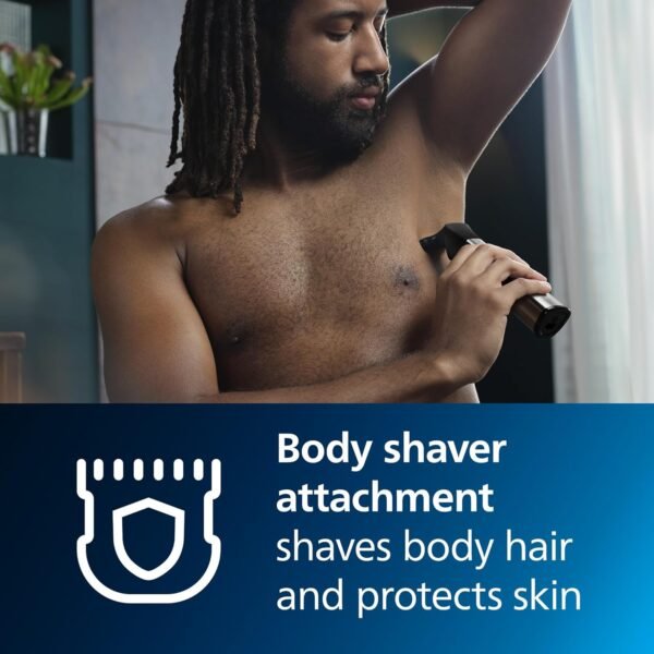 Philips Norelco Multigroom 9000 Series, All-in-One Trimmer, Beard Trimmer and Hair Clipper, 23-Piece Men's Grooming Kit for Beard, Body, Face, Nose, Ear and Intimate Areas, MG9520/50